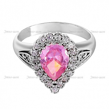 Серебряное кольцо "Розовая капля"