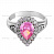 Серебряное кольцо "Розовая капля"
