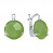 Серебряные серьги с нефритом «Зеленый диск»