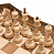 Резные восьмиугольные шахматы в ларце с ящиками